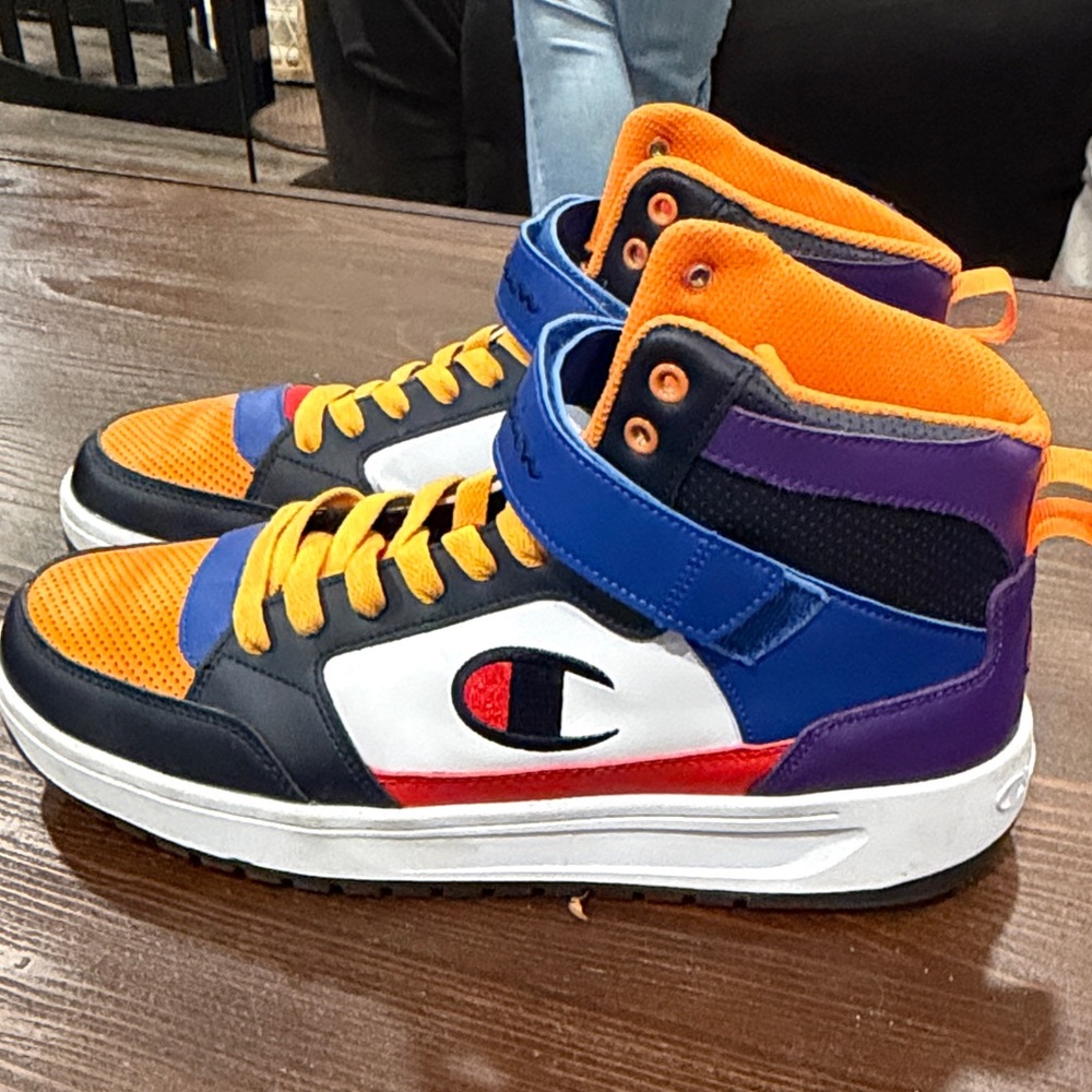 Champion Mens Sneakers - Vibrant Orange, Blue, and Red